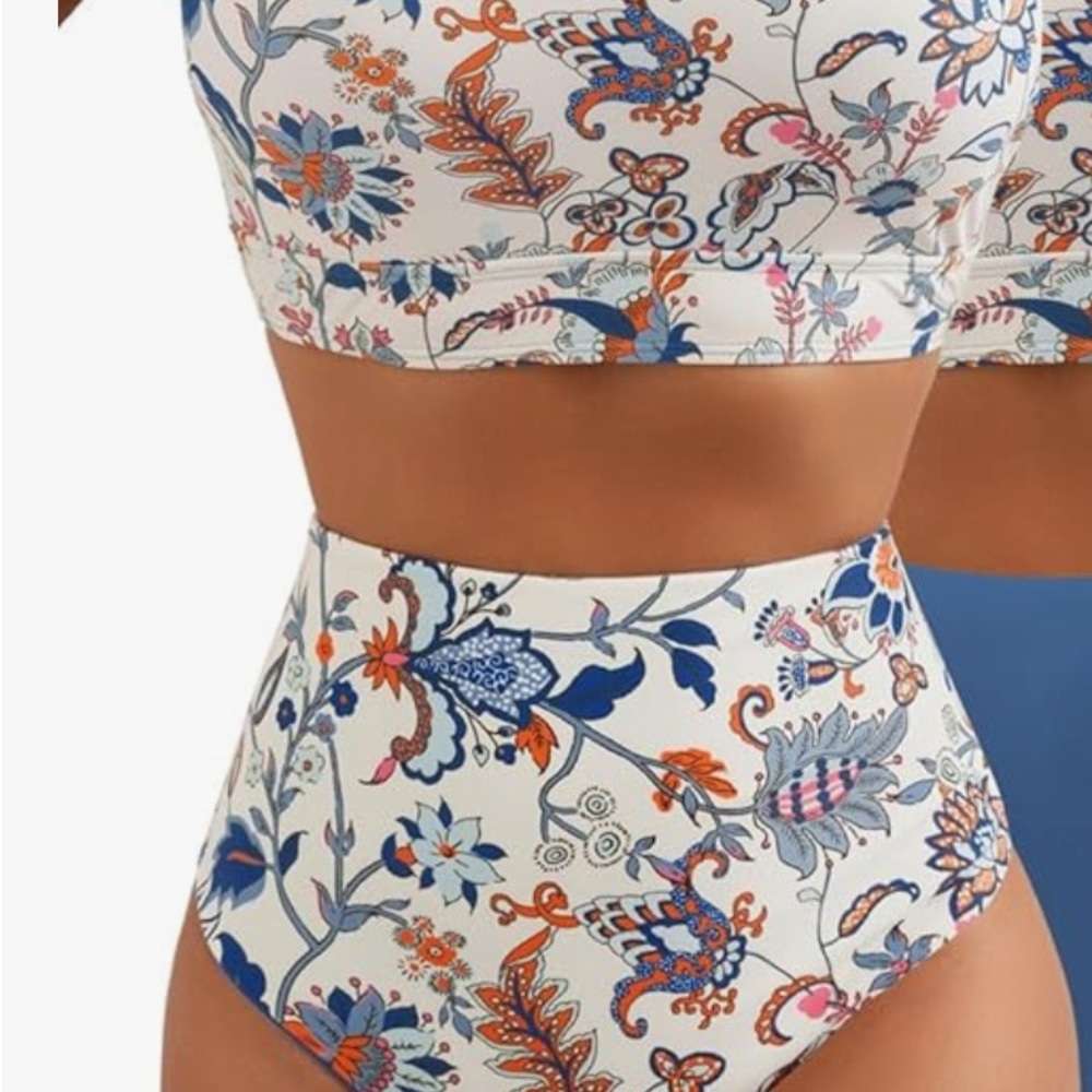 Floral High-Waisted Bikini Set